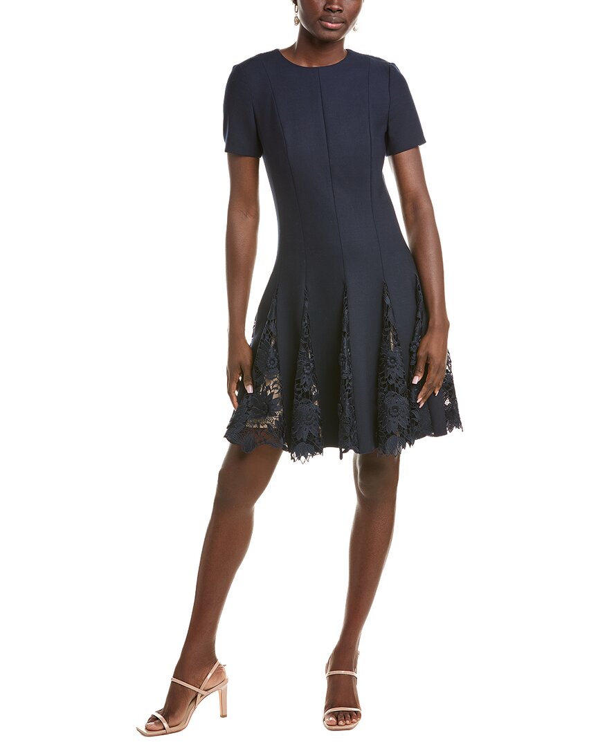 Oscar De La Renta Silk-Lined Wool-Blend A-Line Dress