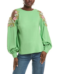 Oscar De La Renta Silk-Blend Blouse