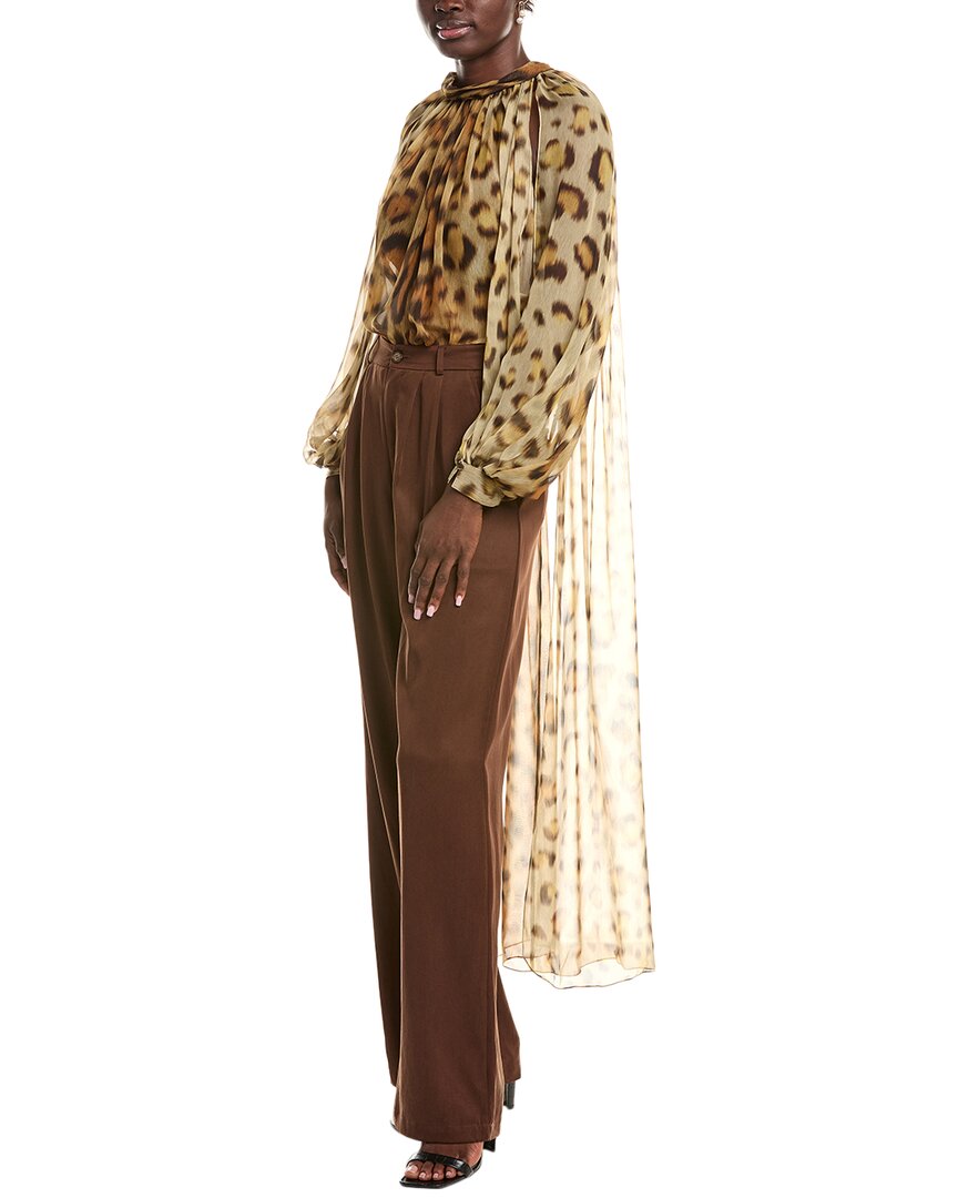 Oscar De La Renta Woven Silk Blouse