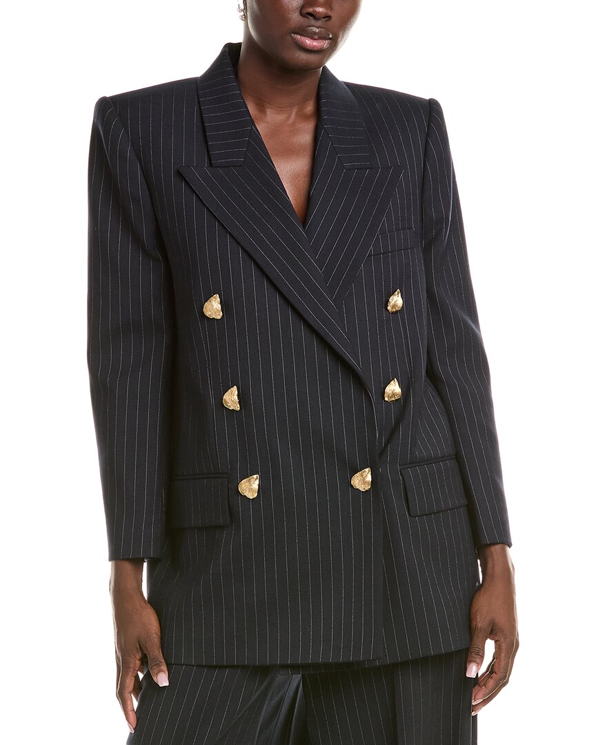 Oscar De La Renta Woven Wool & Silk-Blend Blazer