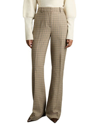 Reiss Vida Check Wool Wide Leg Trouser