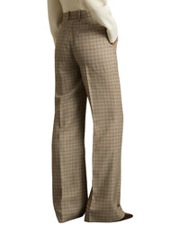 Reiss Vida Check Wool Wide Leg Trouser