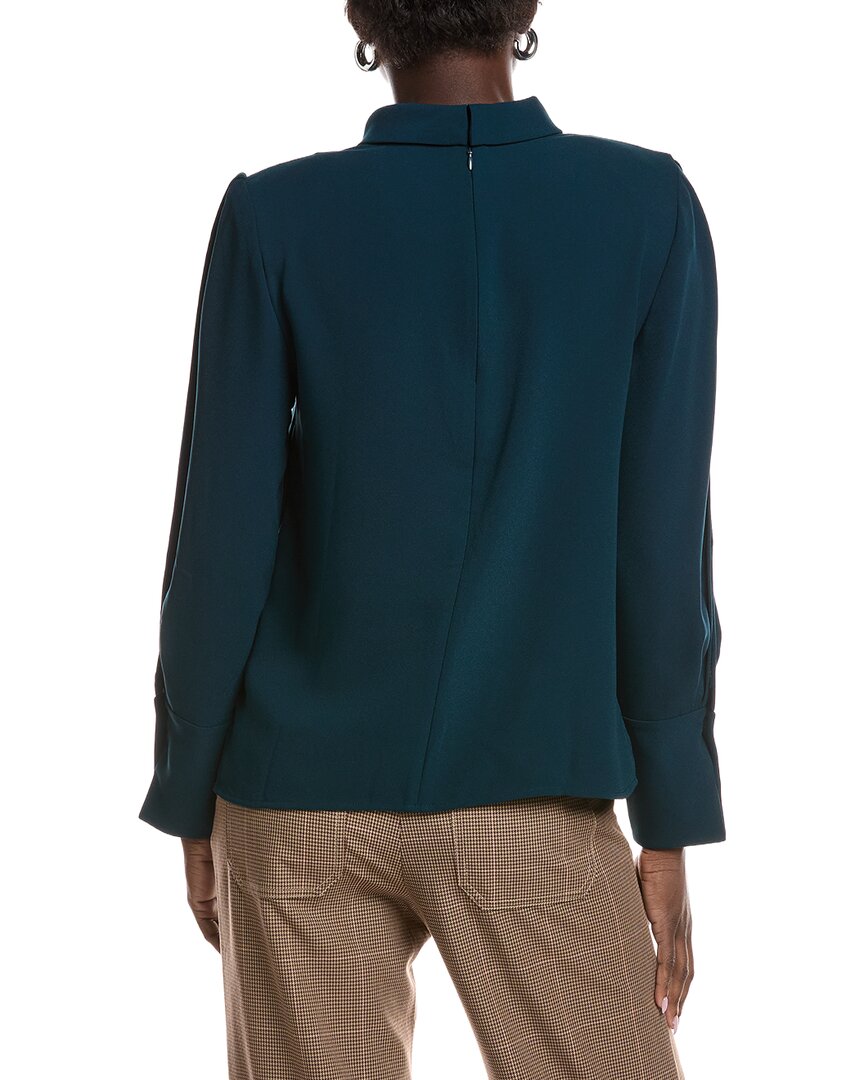 Reiss Cherry Long Sleeve Shoulder Pad Blouse