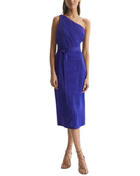 Reiss Flora Satin One Shoulder Dress