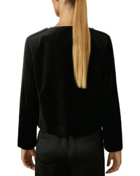 Reiss Viola Velvet Cropped Jacket