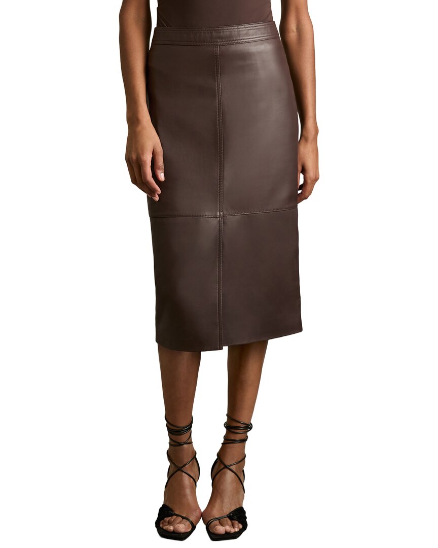 Reiss Reiss Miley Leather Midi Skirt