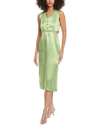 Sandro Woven Linen-Blend Dress