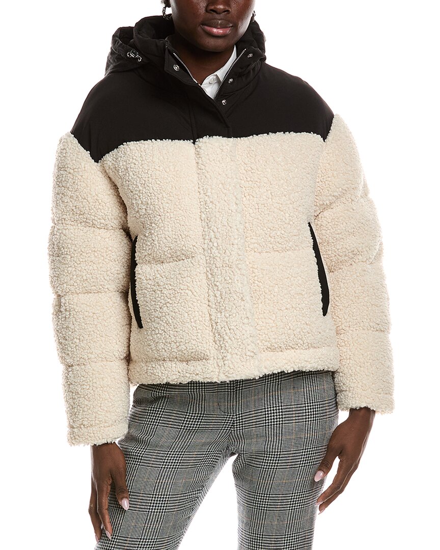 Maje Teddy Fleece Puffer Coat
