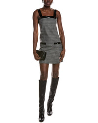 Maje Open Back Wool-Blend Mini Dress