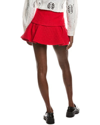 Maje Tweed Ruffle Skirt