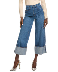 Triarchy Rose True Medium Indigo High-Rise Cropped Wide Leg Jean