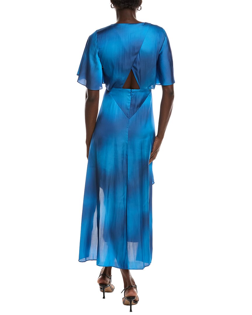 maje tiered maxi dress Maje Women's Satin-look Maxi Dress - Blue