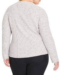Nic+Zoe Plus Zip Front Mix Knit Jacket