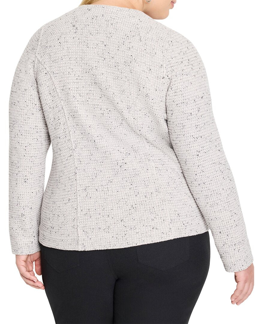 Nic+Zoe Plus Zip Front Mix Knit Jacket