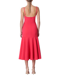 Carolina Herrera Spaghetti Strap A-Line Midi Dress