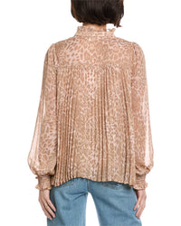 Fate Accordion Pleated Chiffon Blouse