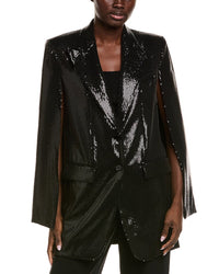 Michael Kors Collection Sequin Silk-Blend Cape Jacket