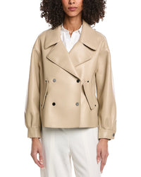 Kenneth Cole Snap Front Short Trench Coat