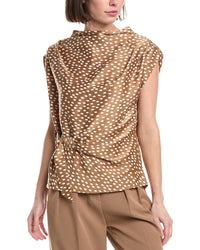 Kenneth Cole Belted Drape Neck Top