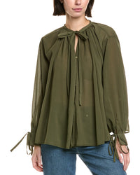 Femme Society Tie Cuff Peasant Top