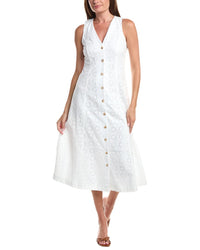 CeCe Cece V-Neck Midi Button Down Midi Dress