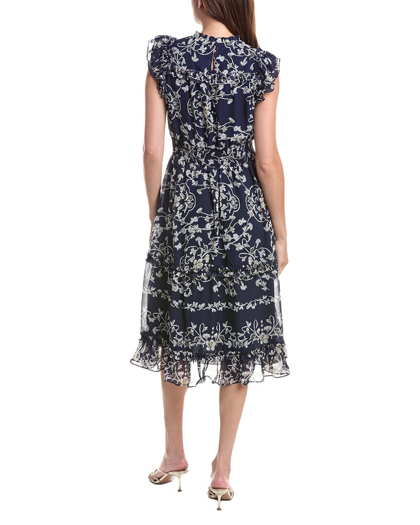 CeCe Cece Flutter Sleeve Smocked Waist Midi Dress