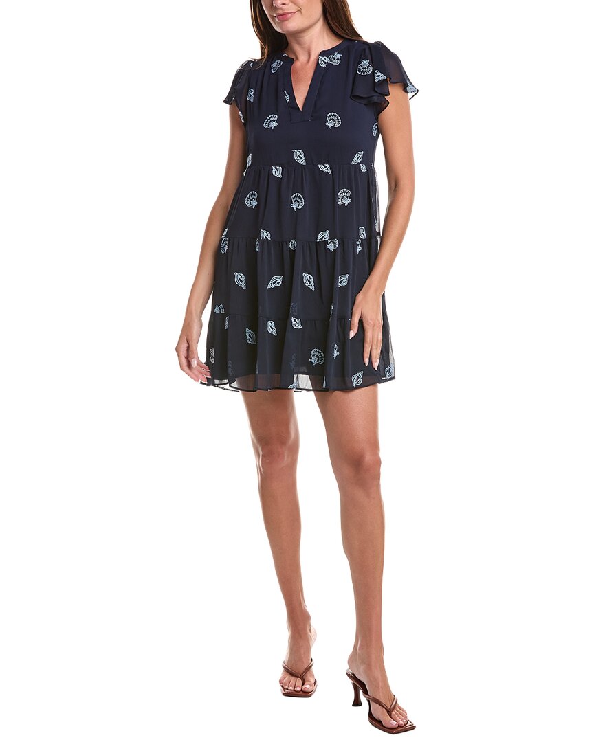 CeCe Cece Embroidered V-Neck Mini Dress