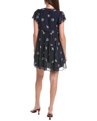 CeCe Cece Embroidered V-Neck Mini Dress