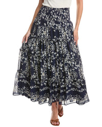CeCe Cece Tiered Smock Waist Maxi Skirt