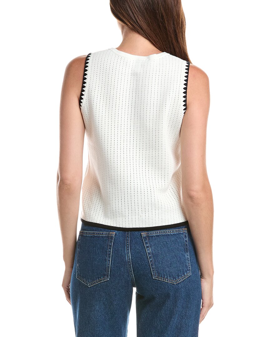 CeCe Cece Pointelle Button Up Top
