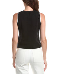 CeCe Cece Pointelle Button Up Top