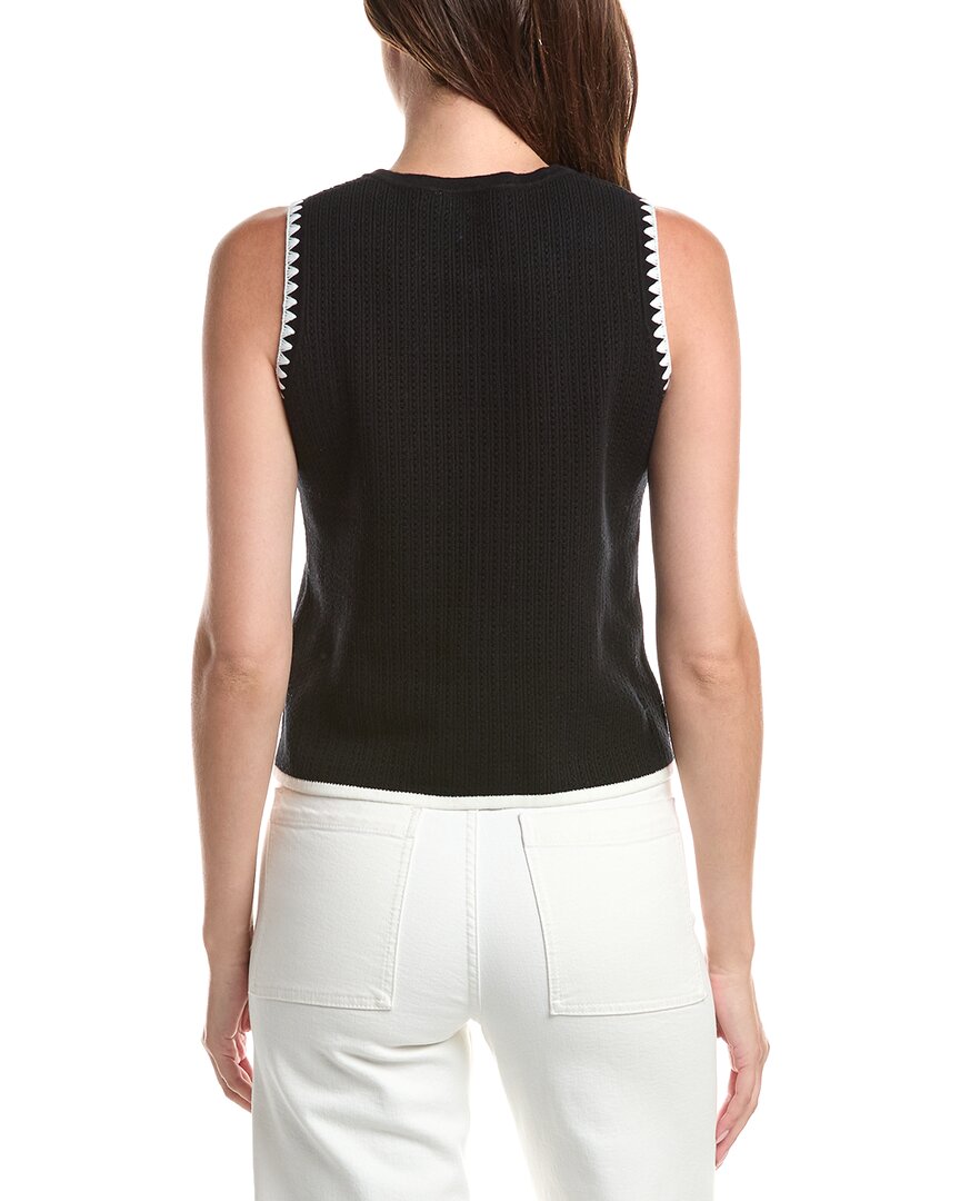 CeCe Cece Pointelle Button Up Top