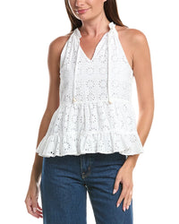 CeCe Cece High Neck Eyelet Top
