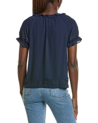 CeCe Cece Wide Ruffle Button Front Shirt