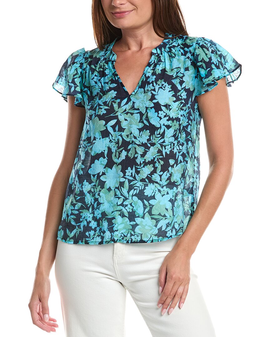CeCe Cece Shirred Neck Flutter Sleeve Blouse