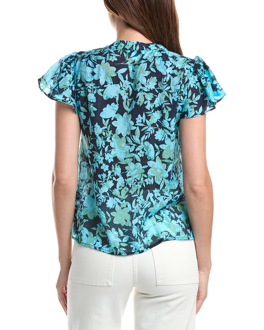 CeCe Cece Shirred Neck Flutter Sleeve Blouse