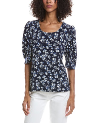 CeCe Cece Crewneck Shirred Top