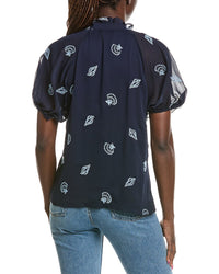 CeCe Cece Embroidered Raglan Top