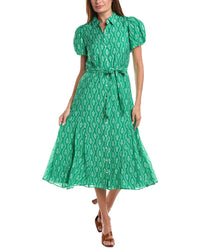 CeCe Cece Puff Sleeve Midi Shirtdress