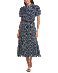 CeCe Cece Puff Sleeve Midi Shirtdress