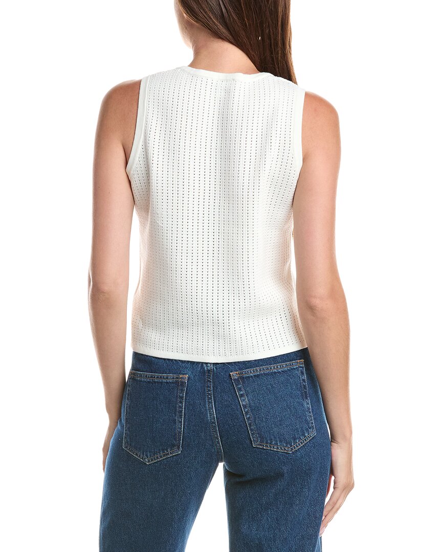 CeCe Cece Pointelle Button Up Top