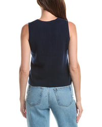 CeCe Cece Pointelle Button Up Top