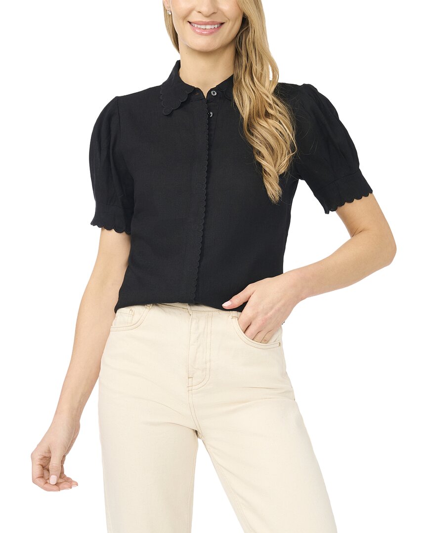 CeCe Cece Linen-Blend Woven Top