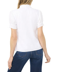 CeCe Cece Linen-Blend Woven Top