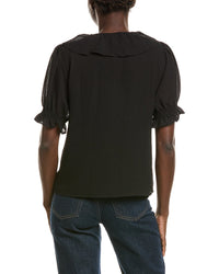 CeCe Cece Ruffle Bubble Crepe Top