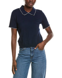 CeCe Cece Contrast Trim Collared Sweater