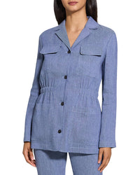 Theory Cinch Linen-Blend Patch Jacket