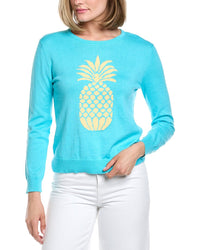 Hannah Rose Pineapple Intarsia Cashmere-Blend Sweater