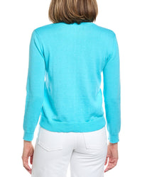 Hannah Rose Pineapple Intarsia Cashmere-Blend Sweater