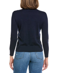 Hannah Rose Anchor Heart Side Panel Cashmere-Blend Sweater